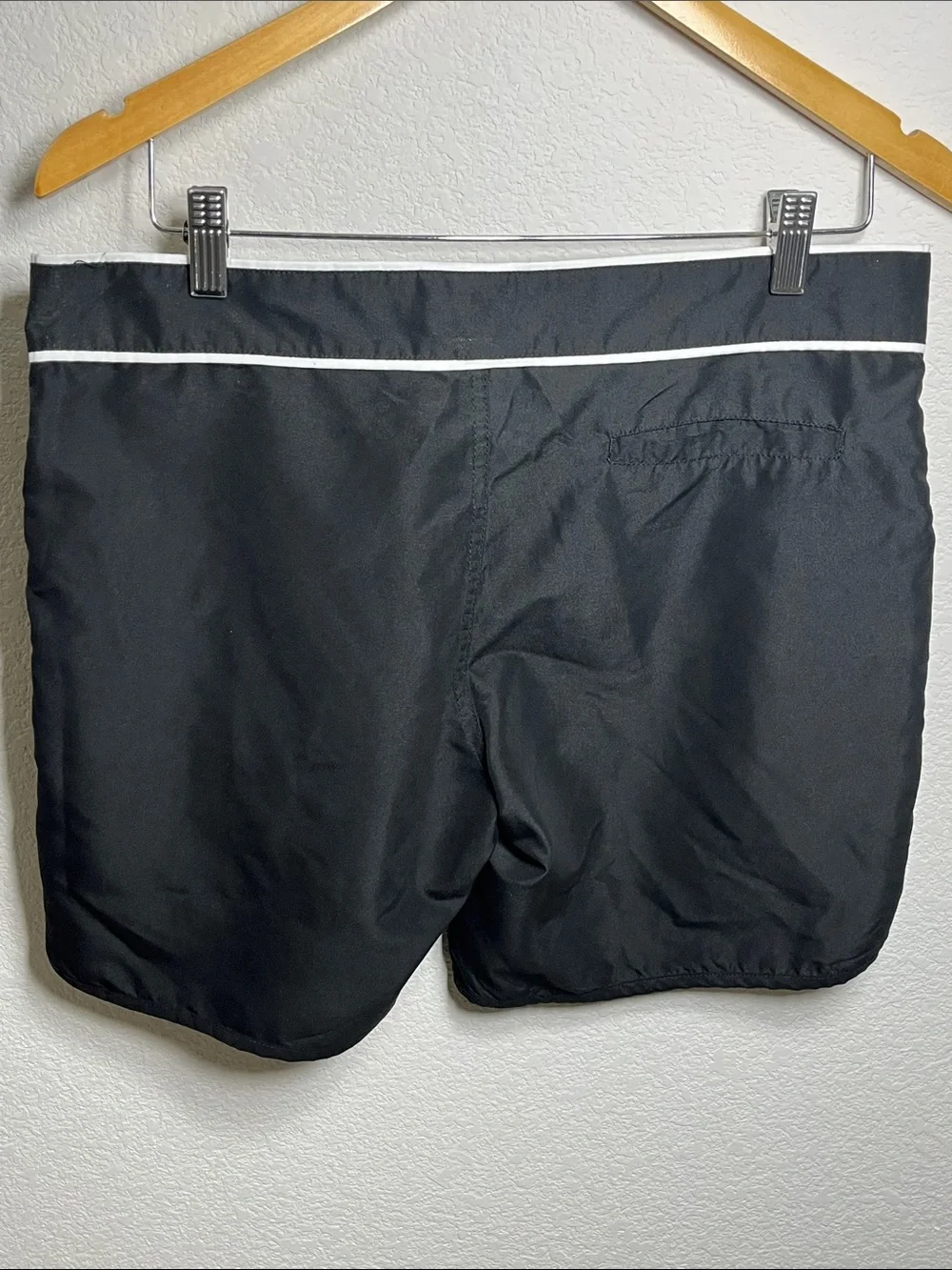 Bench Men's Black Swim Board Shorts with White Trim